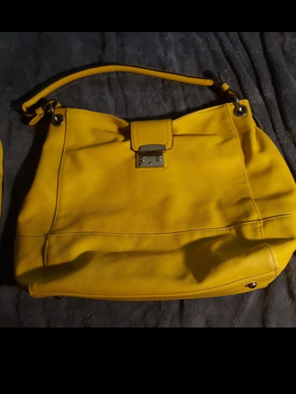 Yellow Leather Shoulder Bag